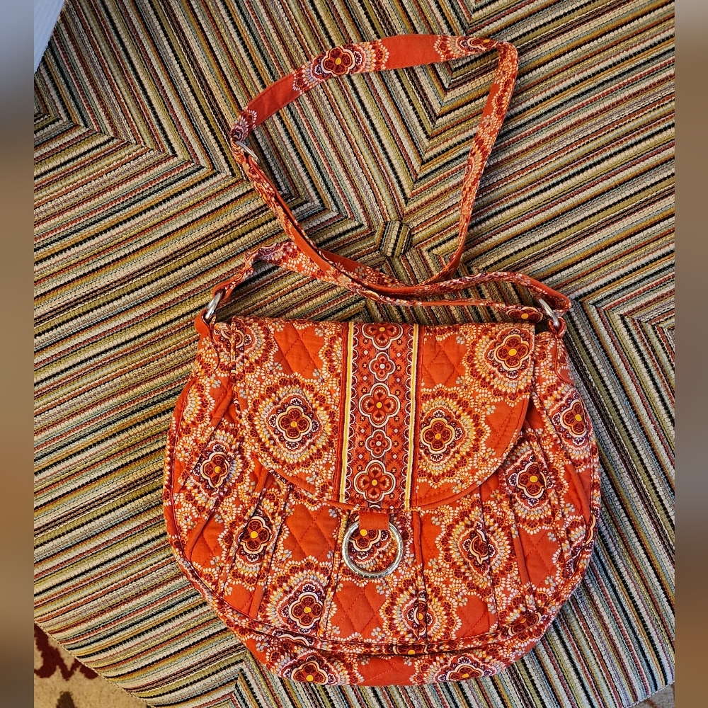 Vera Bradley Saddle Bag Purse in Paprika Pattern